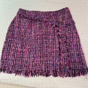 Zara Purple and Pink Tweed Mini Skirt
